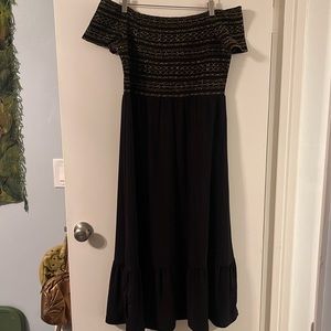 Used 1 time Michael Kors midi dress black stretchy top goldblack very fancy xl